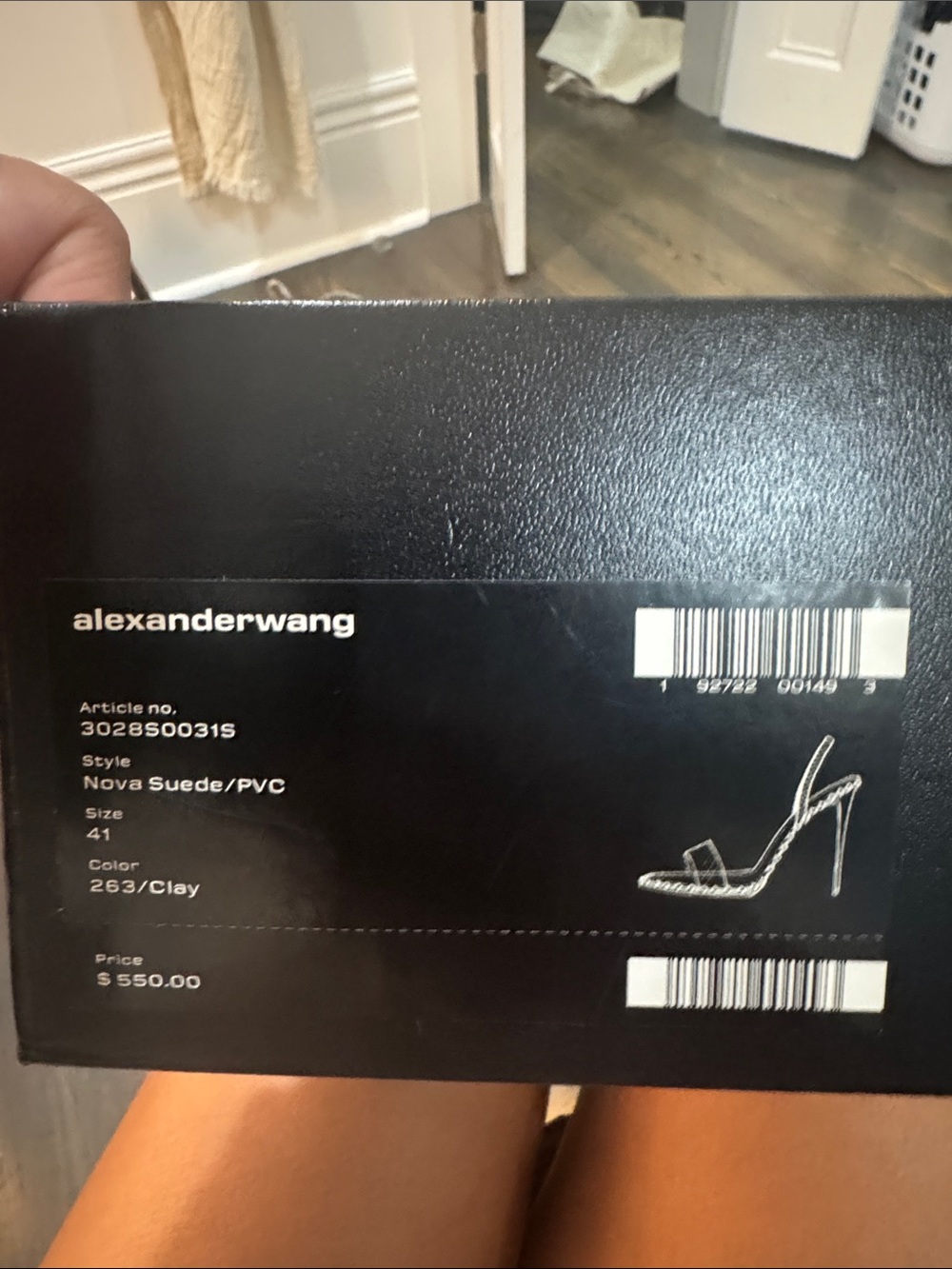 Alexander Wang Tan Suede Sandals with Clear Strap and Stud Trim - Picture 2 of 7